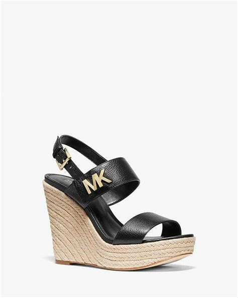 michael michael kors deanna leather wedge|MICHAEL Michael Kors Deanna Leather Sandal .